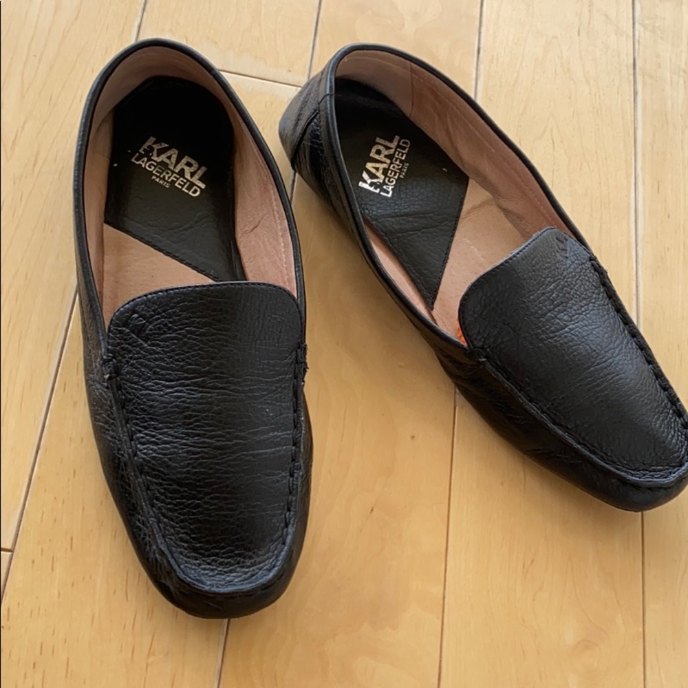 KARL LAGERFELD black loafers 8.5